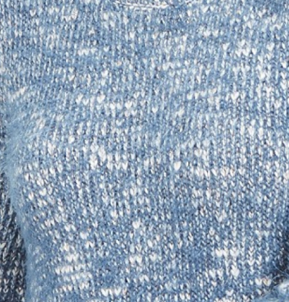 Style & Co Women's Marled Eyelash-Texture Sweater Blue Size Medium