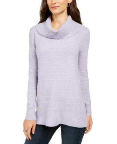 Style & Co Women's Lurex Cowl-Neck Sweater Purple Size XX Large