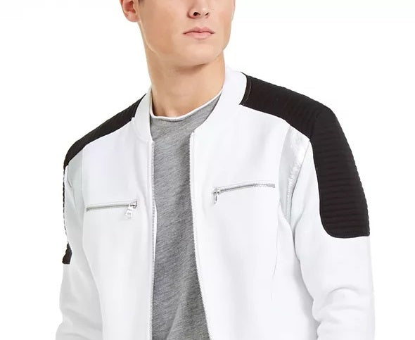 INC International Concepts Men's Portrait Track Jacket White Size Large