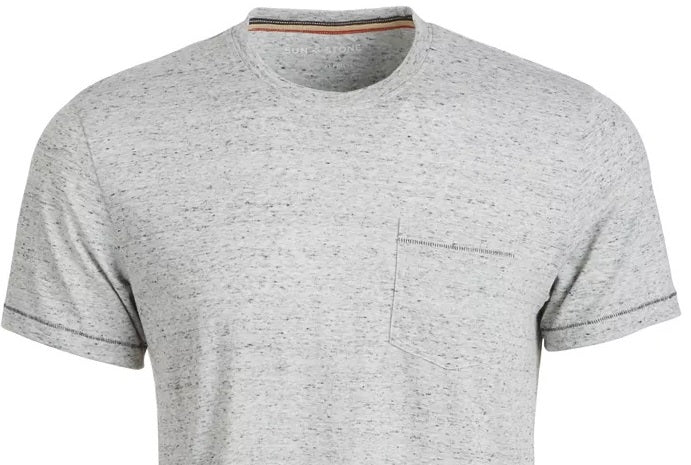 Sun & Stone Men's Blair Contrast Neck Stitch T-Shirt White Size Small