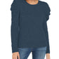 INC International Concepts Women's Puff-Sleeve Sweater Navy Size Medium