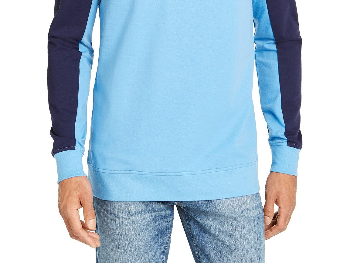 Club Room Men's Regular-Fit Colorblocked 1/4-Zip Sweatshirt Dark Blue Size Small