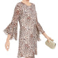 INC International Concepts Women's Animal-Print Shift Dress White Size 2