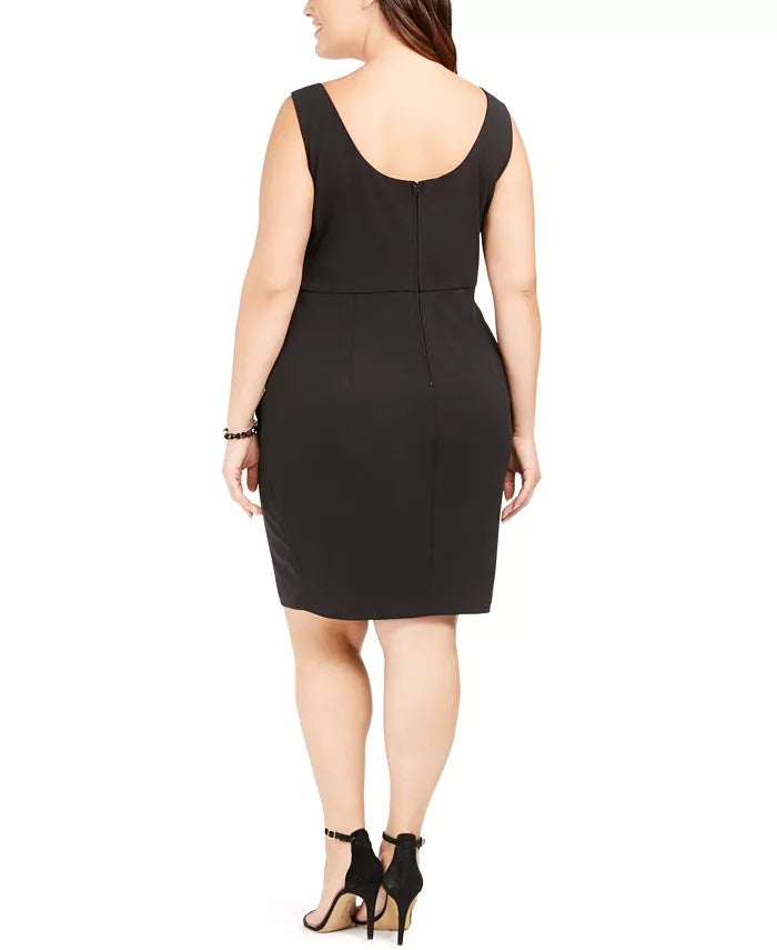 Bcx Women's Trendy Plus Size Embellished Asymmetrical Dress Black Size 3 Extra Large
