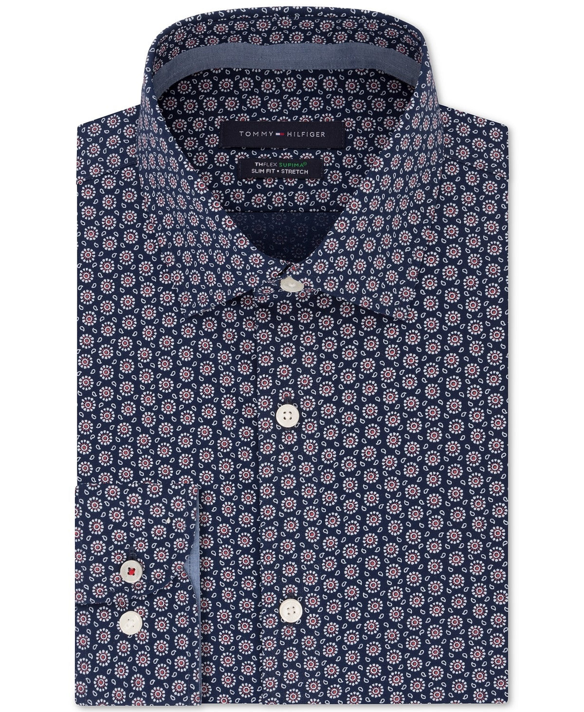 Tommy Hilfiger Men's Performance Stretch Print Dress Shirt - Size 17.5x36-37