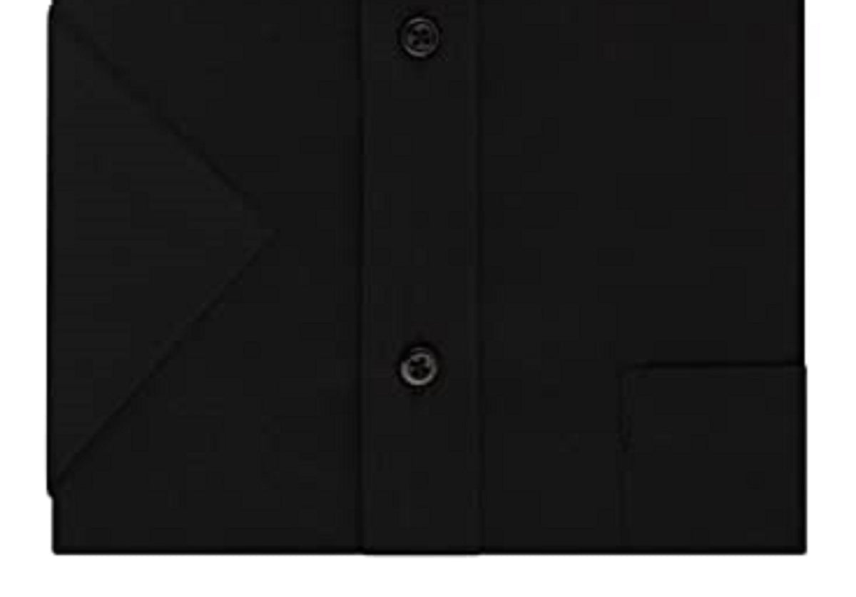 Arrow Men's Fitted Spread-Collar Dress Shirt Black Size 32X33