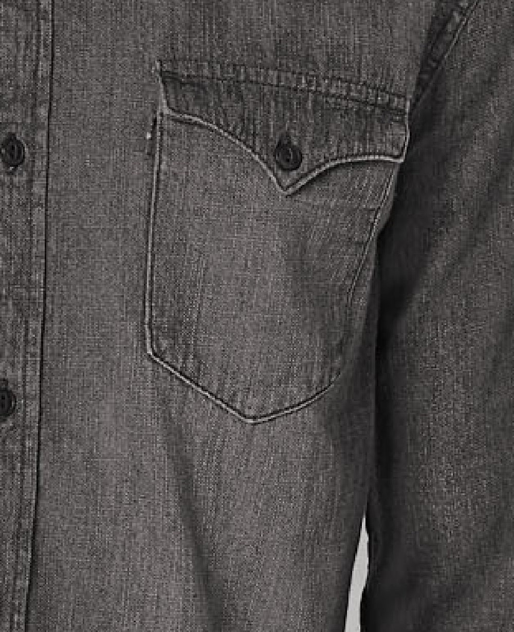 Levi's Men's Matthew New Western Denim Shirt Black Size Extra Large