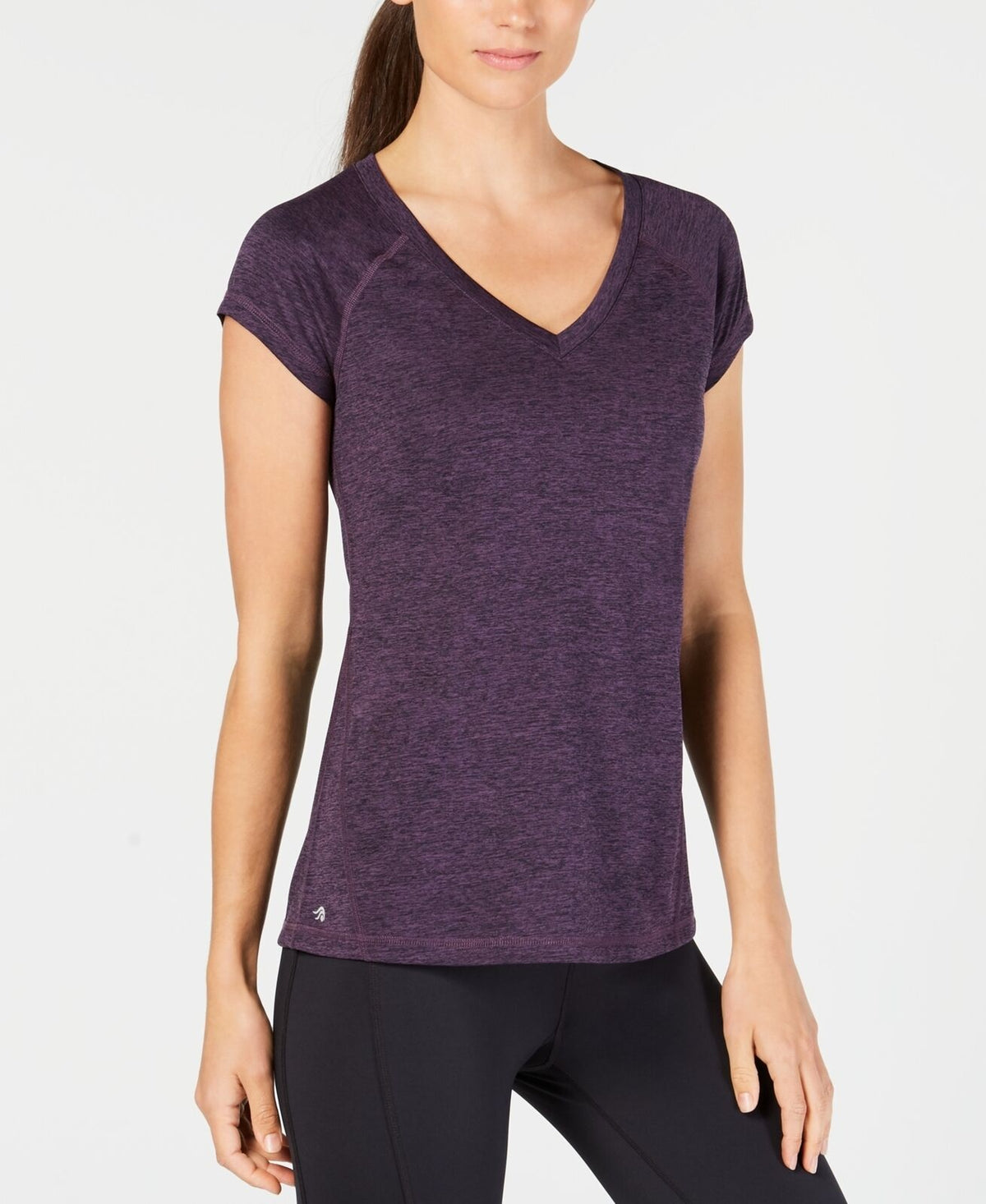 Ideology Women's Rapidry Heathered Performance T-Shirt Purple Size X-Small