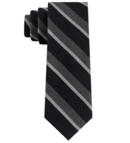 Tommy Hilfiger Men's Slim Textured Stripe Tie Gray Size Regular