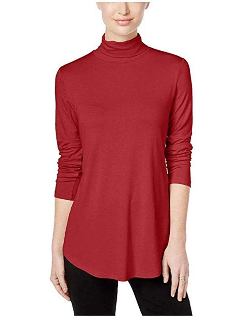 JM Collection Women's Turtleneck Top Red Size Medium