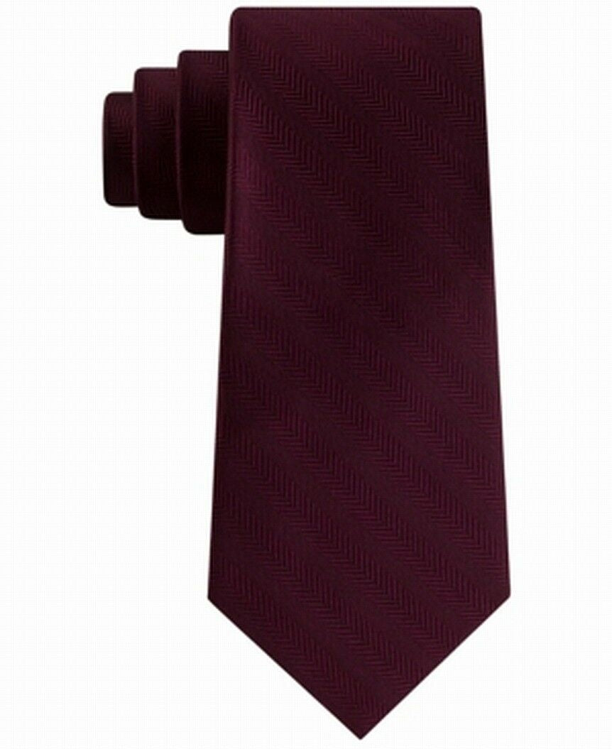 Tommy Hilfiger Men's Village Classic Textured Stripe Silk Tie Red Size Regular