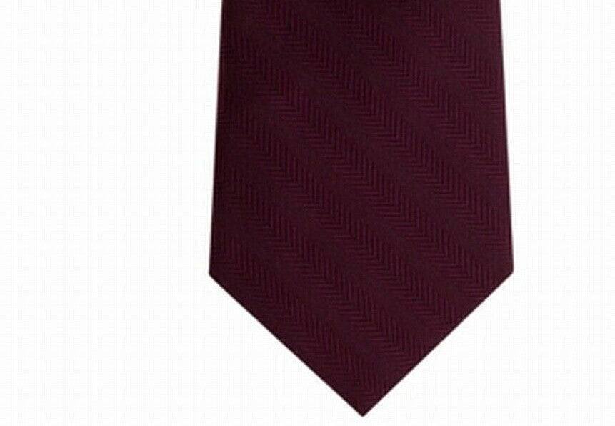 Tommy Hilfiger Men's Village Classic Textured Stripe Silk Tie Red Size Regular
