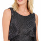 LSNY Fashions Women's Metallic Tiered Shift Dress Black Size 14