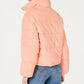 Collection B Juniors' Cropped Corduroy Puffer Coat Pink Size Extra Small