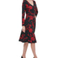 Tommy Hilfiger Women's Floral-Print Fit & Flare Dress Black Size 14