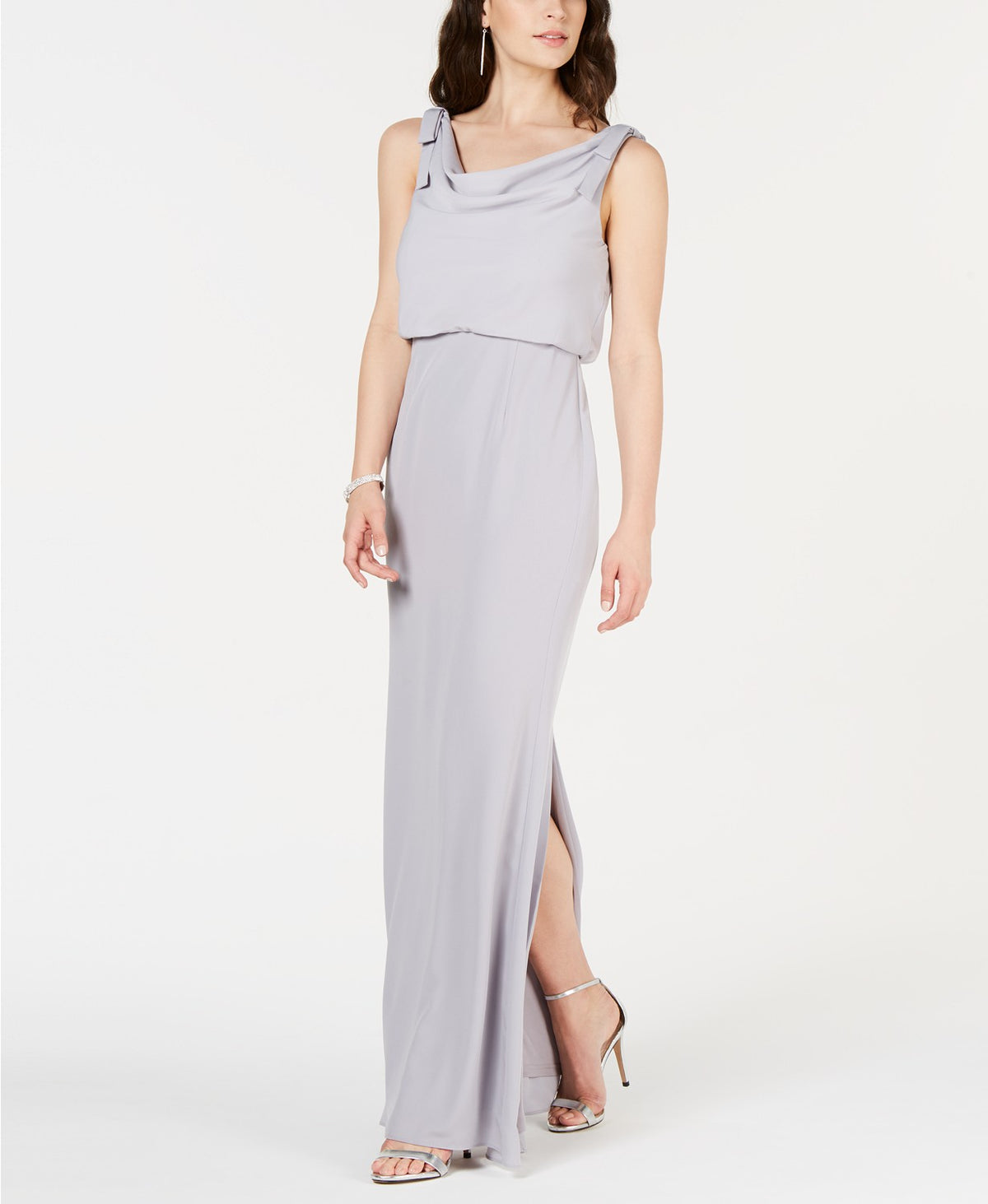 adrianna-papell-womens-blouson-cowlneck-gown-silver-size-7