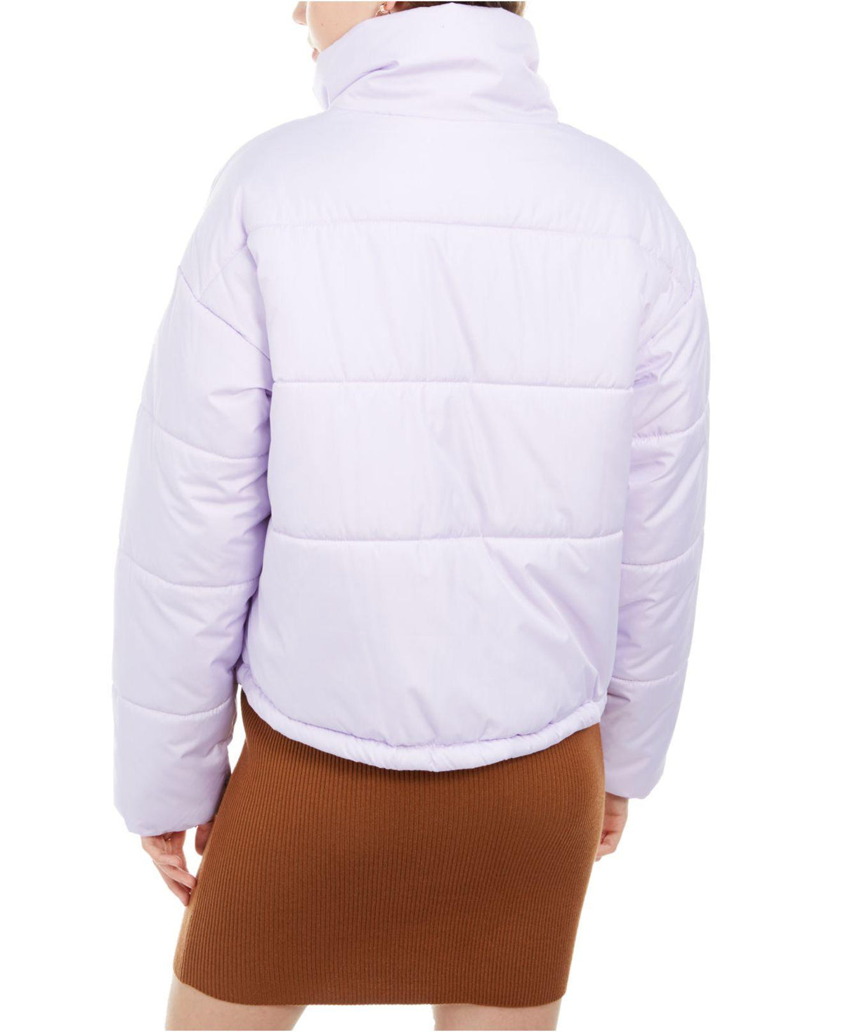 Celebrity Pink Juniors' Cropped Puffer Coat Lila Size Medium