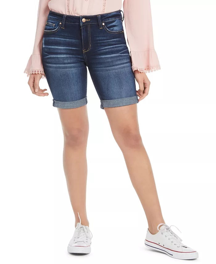 Celebrity Pink Junior's Cuffed Bermuda Shorts Blue Size 3