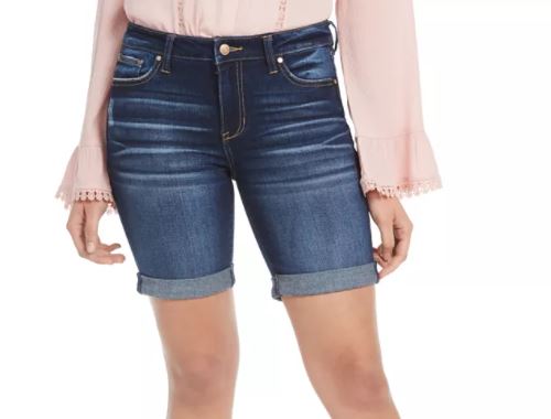 Celebrity Pink Junior's Cuffed Bermuda Shorts Blue Size 3