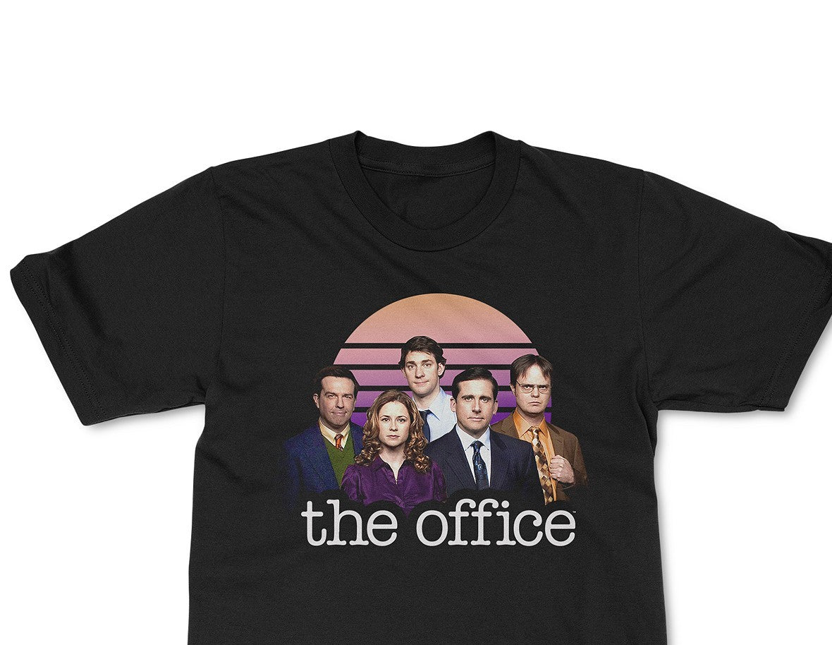 The Office Retro Sun Cast Men's Graphic T-Shirt Black Size Large
