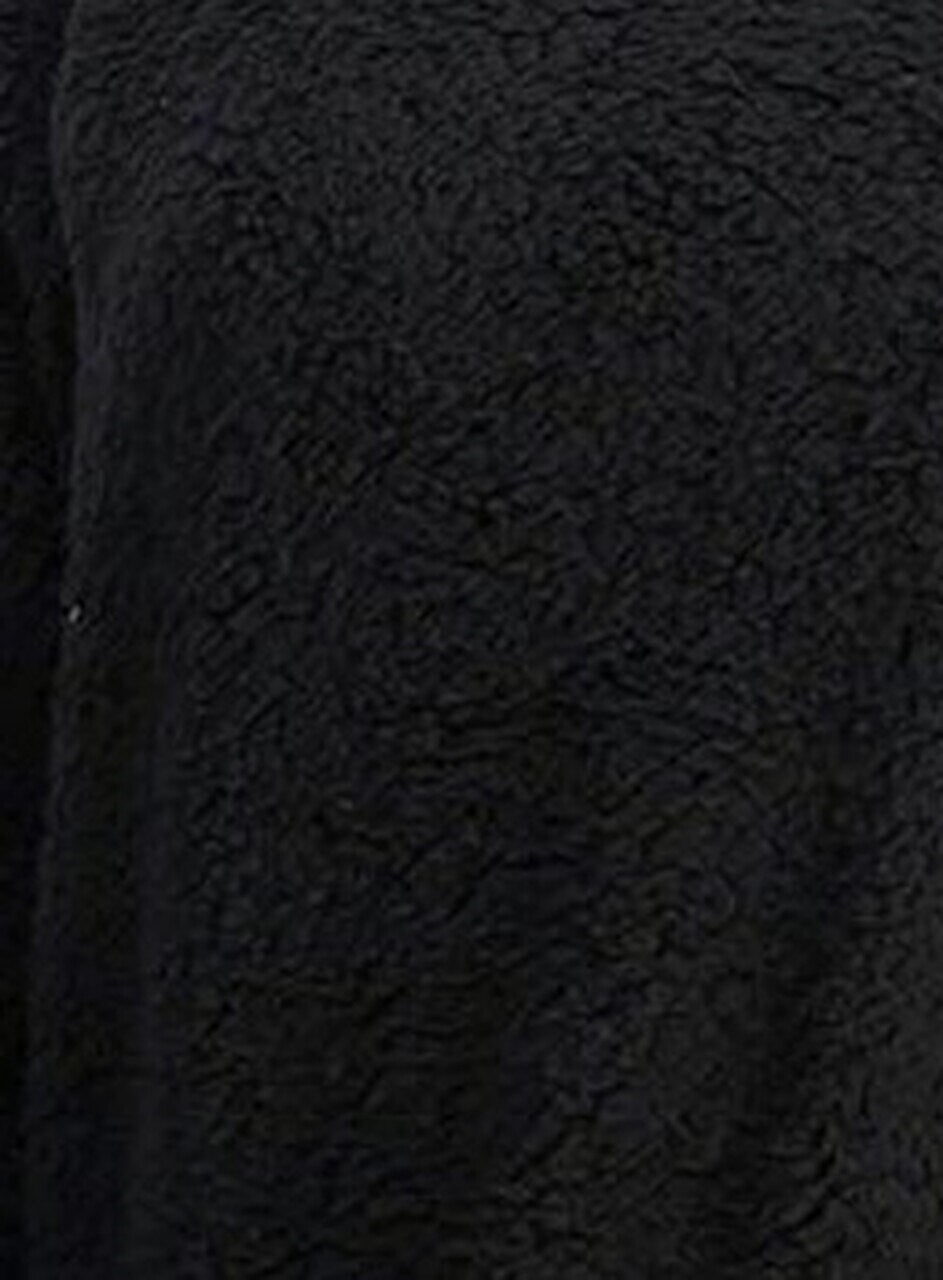 Hippie Rose Juniors' Mock-Neck Sherpa Pullover Black Size Medium