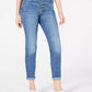 Rewash Junior's High Rise Button Fly Straight Leg Jeans Blue Size 1
