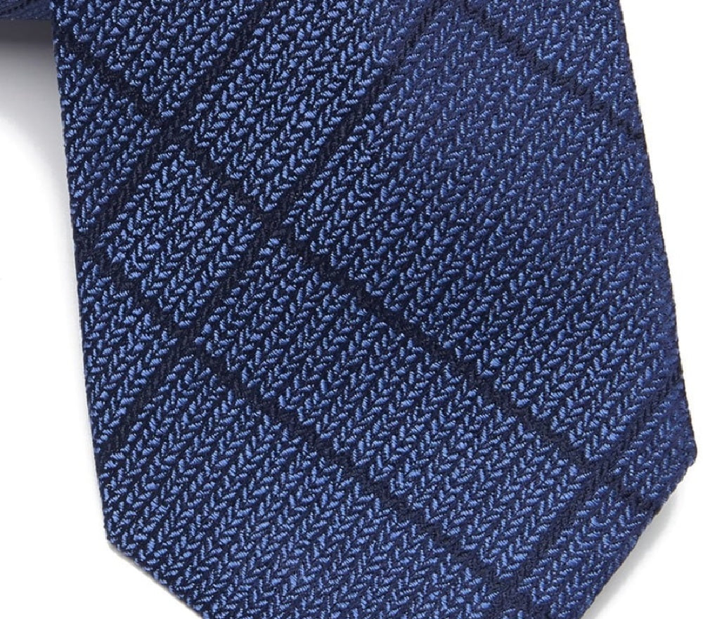 Calvin Klein Men's Stitch Plaid Slim Silk Tie Blue One Size