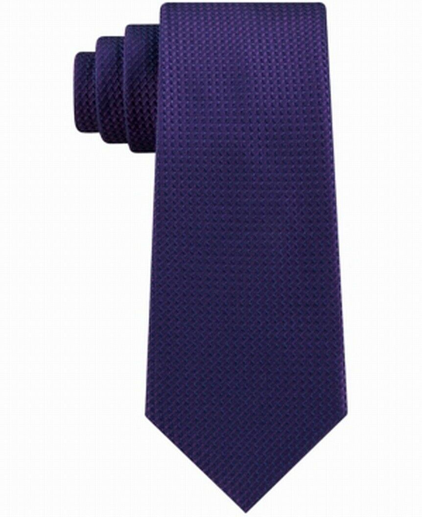 Kenneth Cole Reaction Men's Hi Low Slim Geometric Tie Purple Size Regular