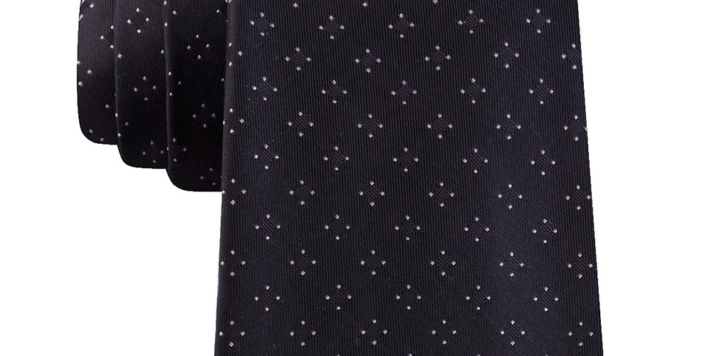 Kenneth Cole Reaction Men's Slim Open Square Geo Tie Black Size Regular