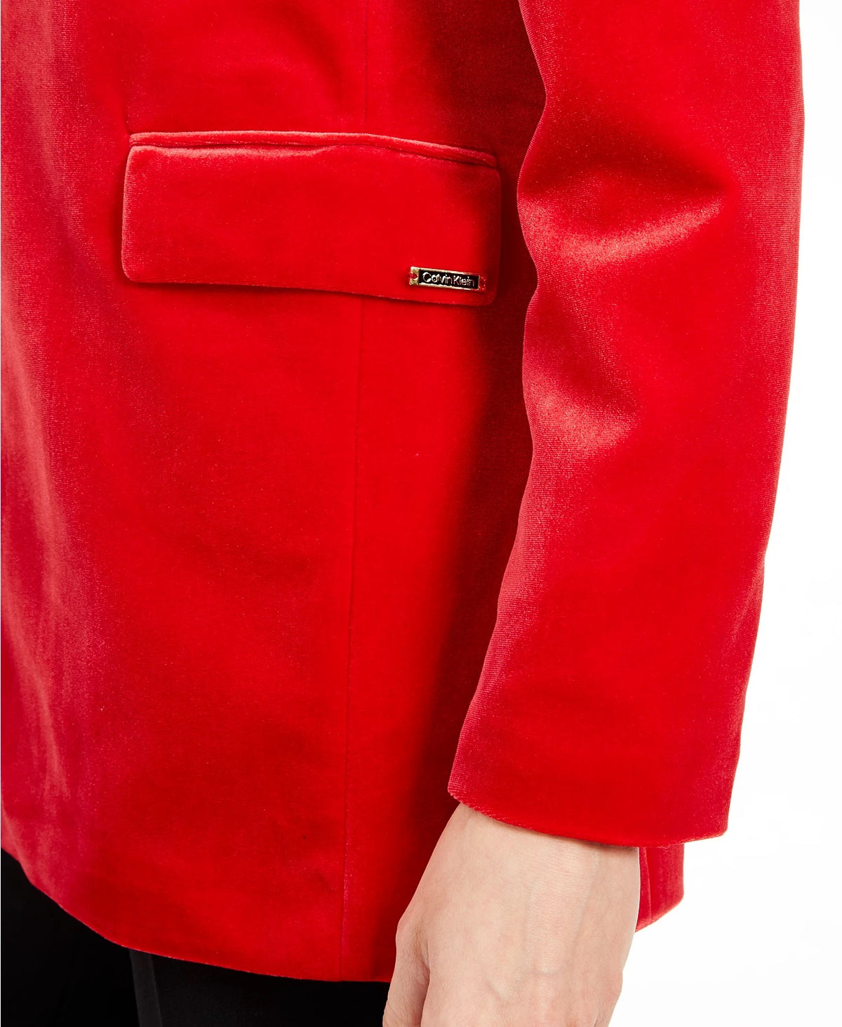 Calvin Klein Women's Long Velvet Blazer Medium Red Size 12