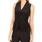 Calvin Klein Women's Textured Animal-Print Top Black Size X-Large