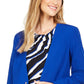 Calvin Klein Women's Collarless Single-Snap Blazer Blue Size 2