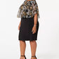 Connected Women's Plus Size Chiffon Overlay Dress Black Size 24