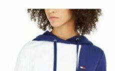 Tommy Hilfiger Women's Sport Colorblocked Hoodie Blue Size Extra Large