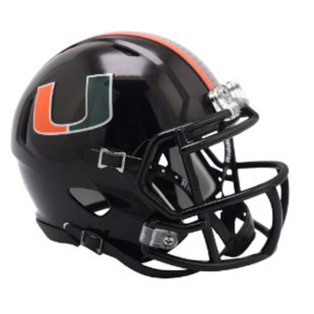 NCAA Miami Hurricanes Riddell Mini Football Helmet Speed Black 2024 Football