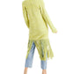 INC International Concepts Women's Long Fringed Cardigan Gold Size Large