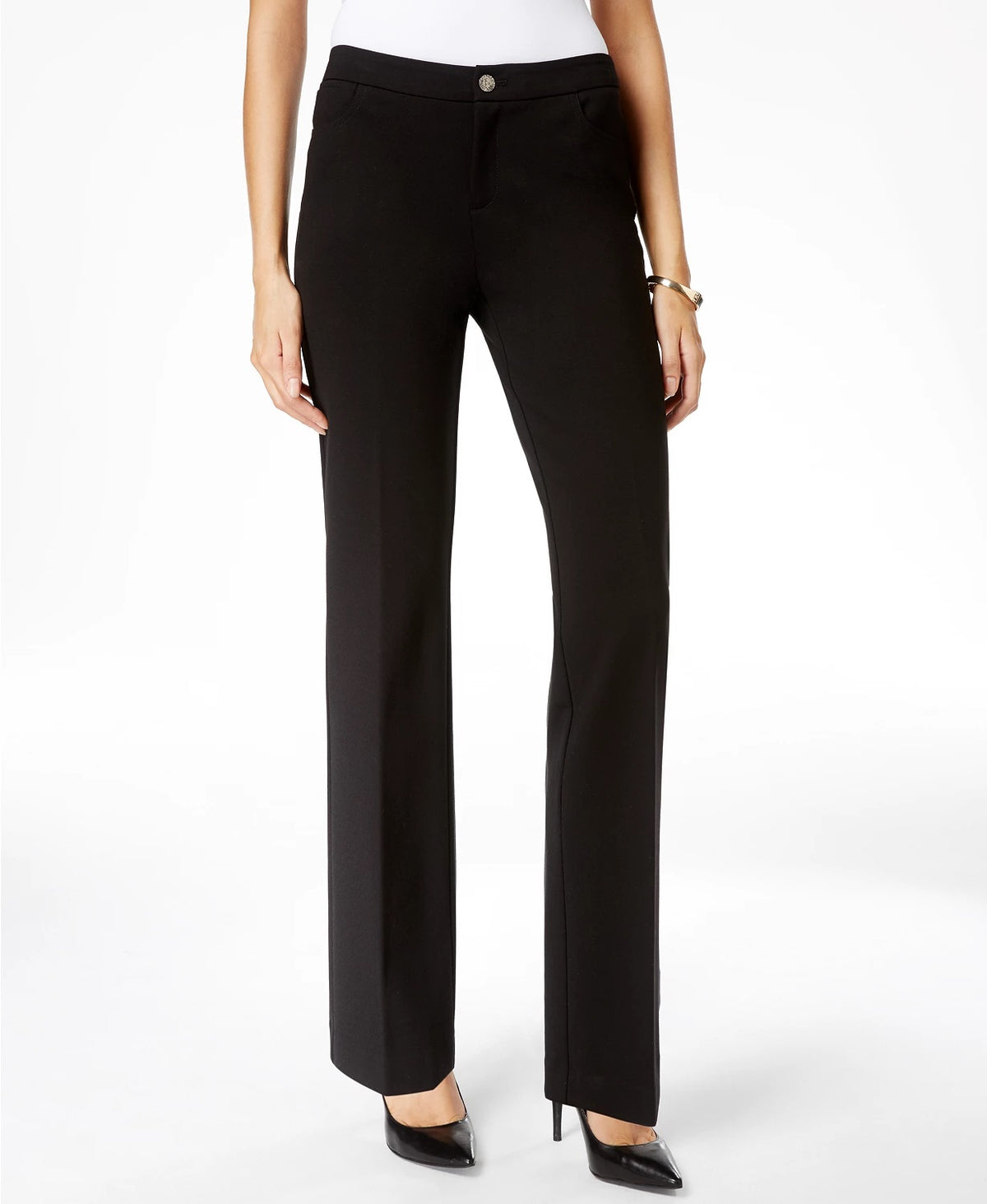 Anne Klein Women's Stretch Flare Leg Pants Black Size 14
