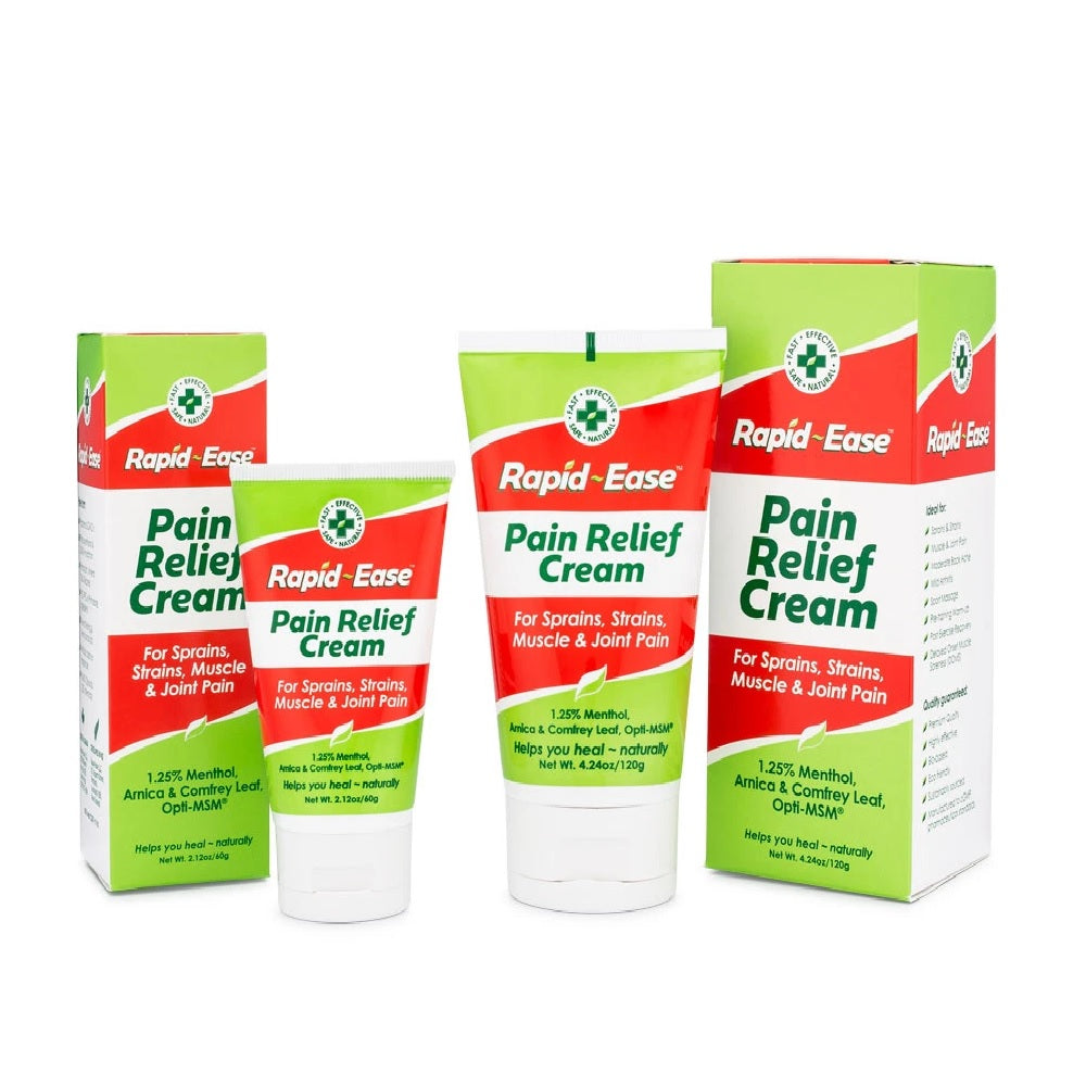 Rapid-Ease Pain Relief Cream - For Sprain, Strains, Muscle 7 Joint Pain - Menthol, Arnica & Comfrey Leaf