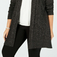 Karen Scott Women's Petite Largeus Size Pointelle Open Front Cardigan Gray Size 1X