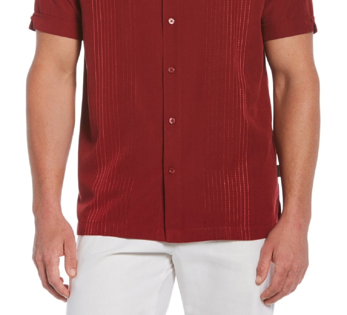 Cubavera Men's Ombre Stripe Shirt Red Size Medium