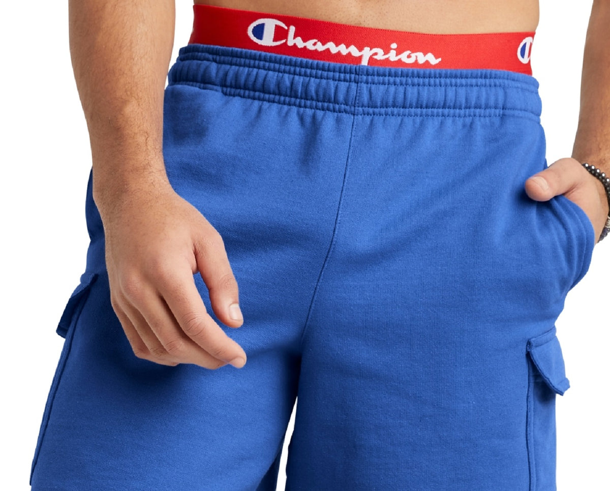 Champion Men's Powerblend Cargo Shorts Blue Size Small