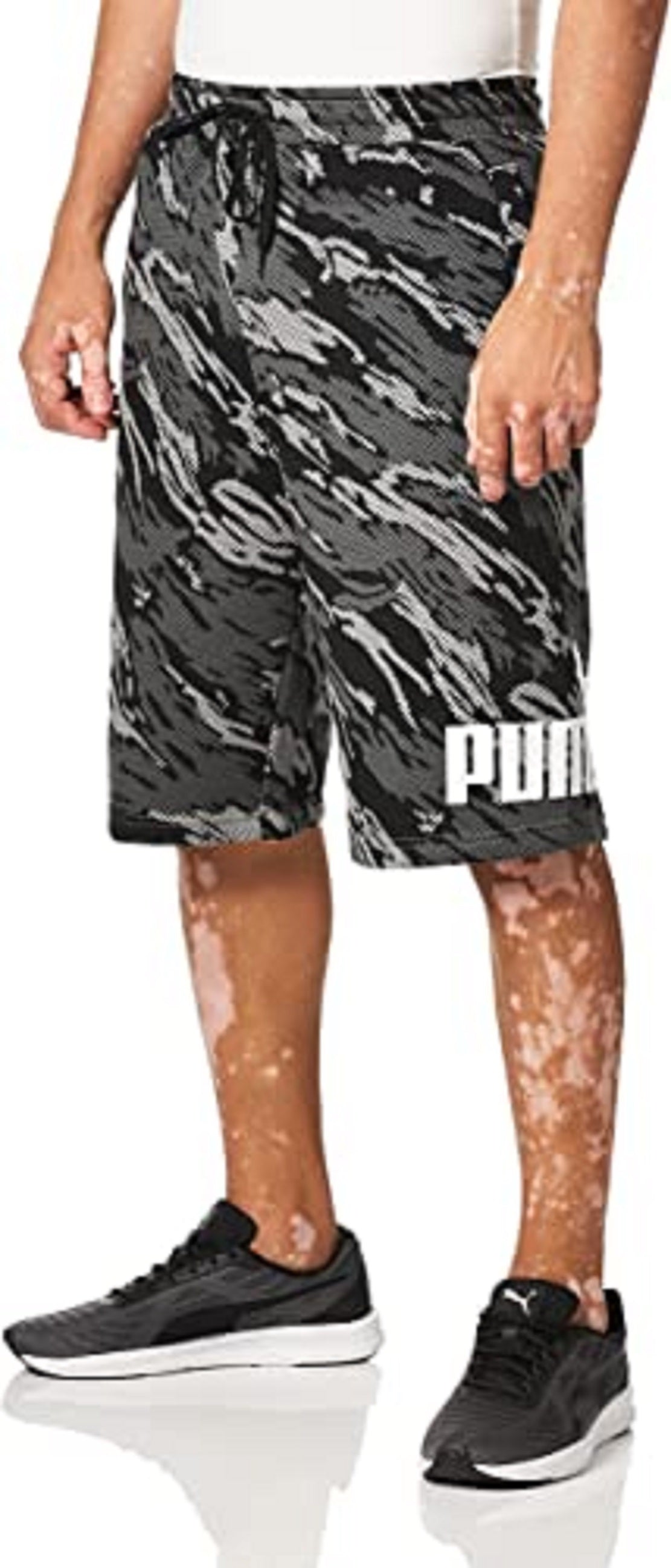 Puma Men's Big Logo Shorts Cotton Black Size Medium