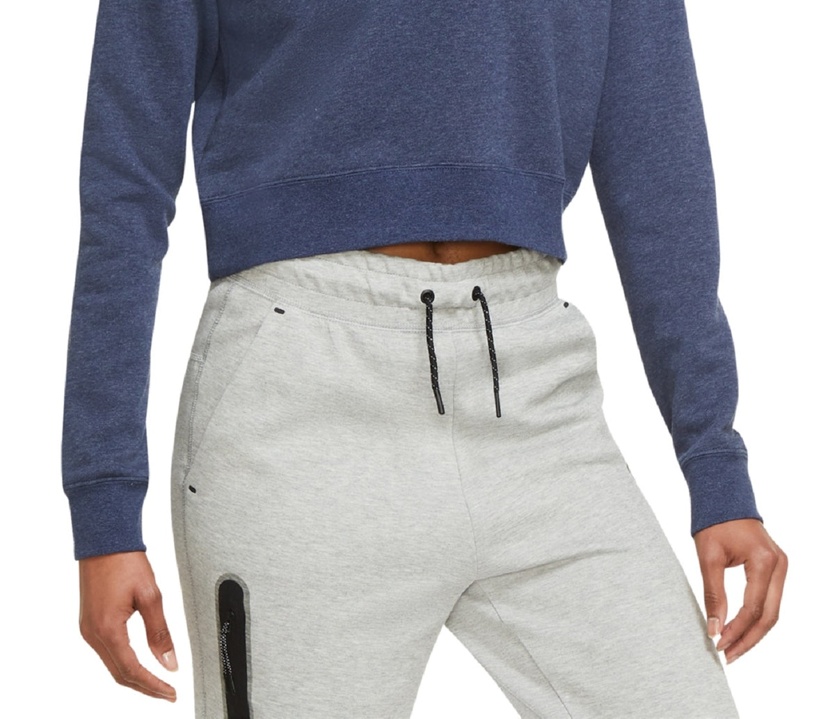 Nike Women's Sportswear Essential Cropped Hoodie Blue Size Large