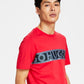 Hugo Boss Men's Dinotto Logo Tape T-Shirt Red Size Medium