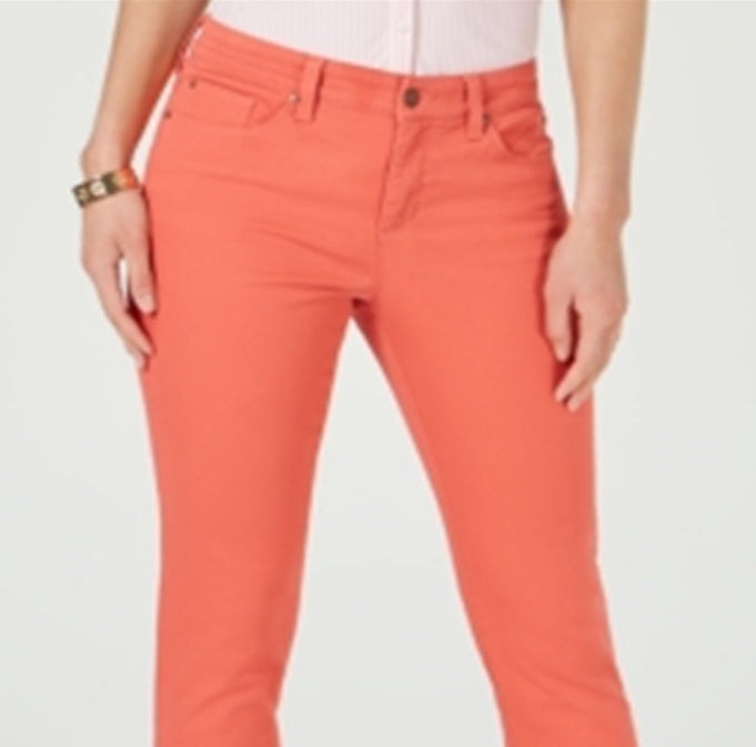 Charter Club Women's Bristol Skinny Ankle Jeans Orange Size 6 Petite