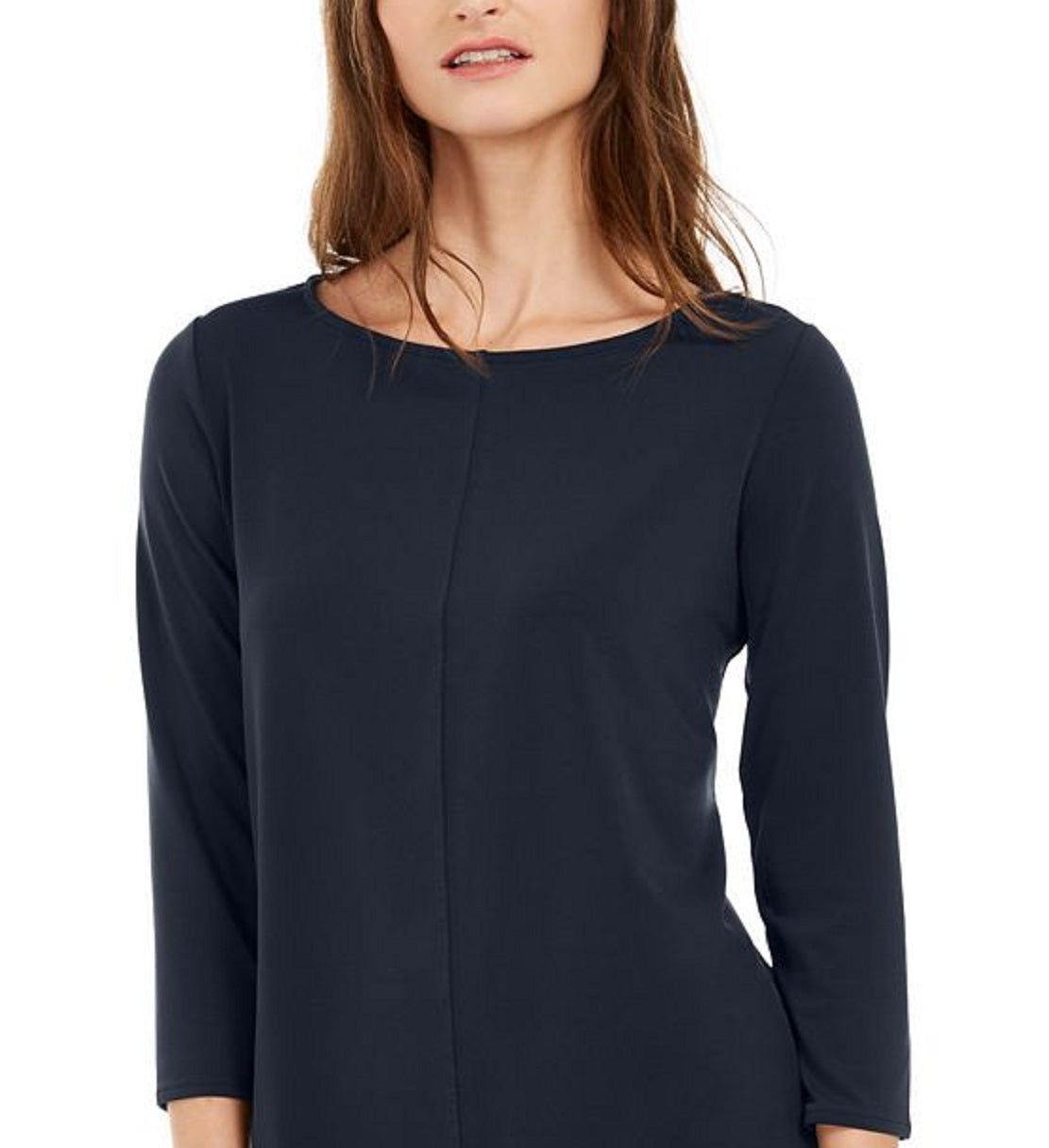 Alfani Women's Boat Neck Tunic Blue Size Petite Small