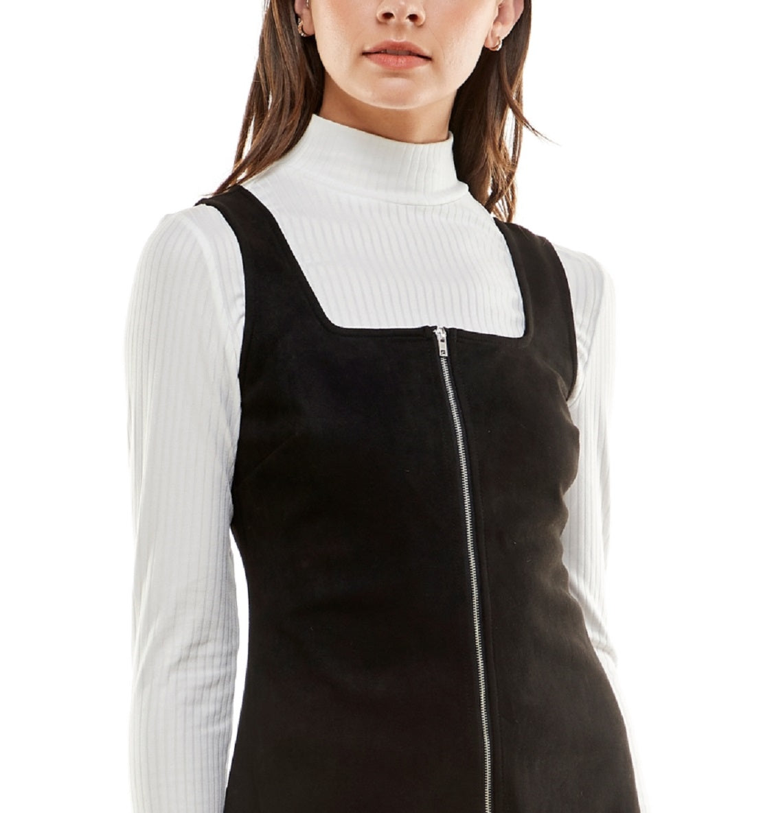 Planet Gold Junior's Mock Neck Top & Dress Set Black Size X-Large