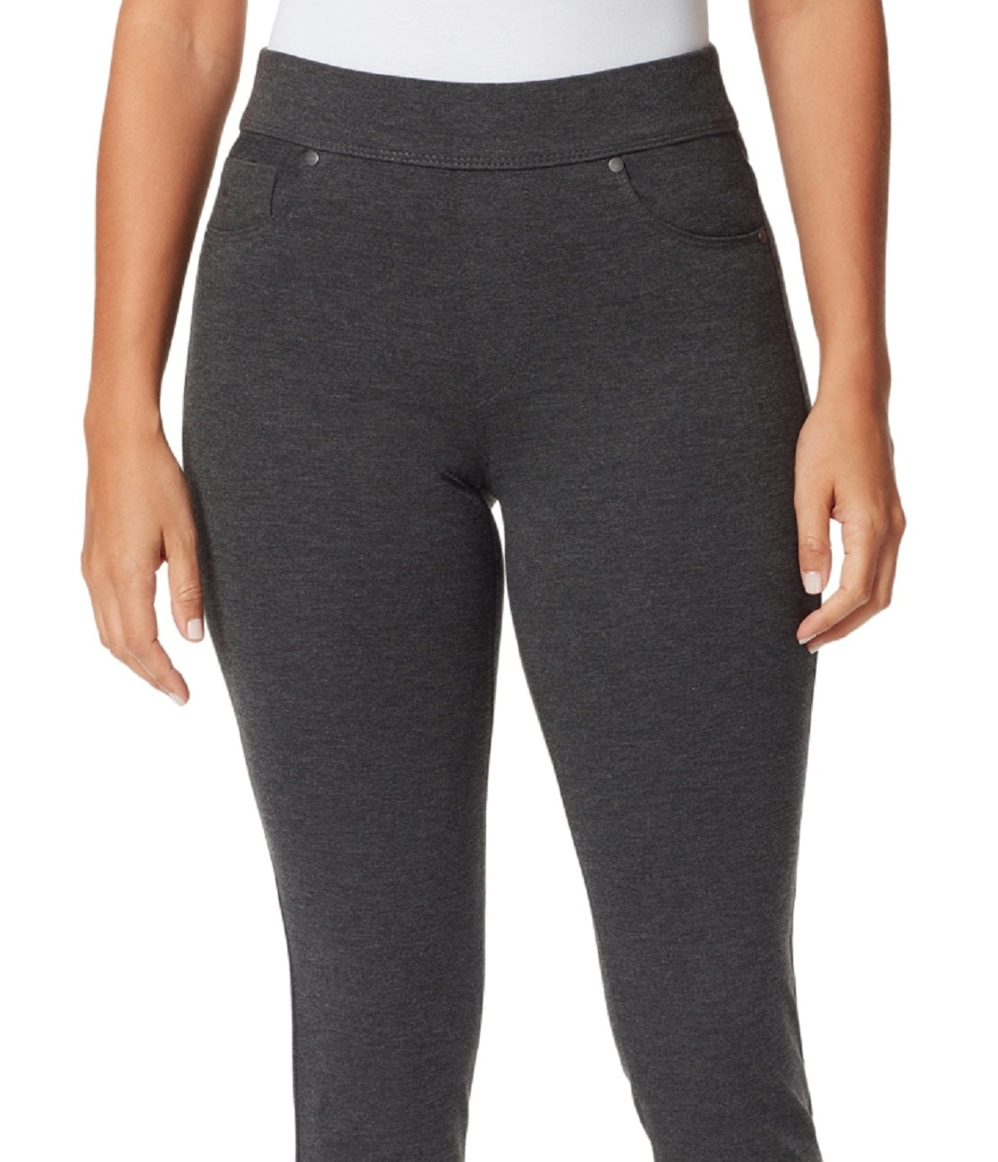 Gloria Vanderbilt Women's Ponte Pull On Leggings Gray Size 12