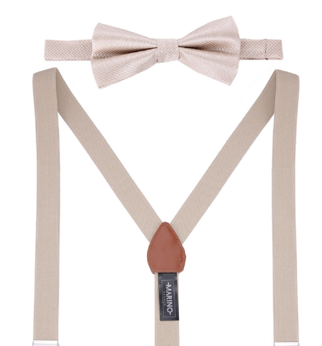 Mio Marino Men's Snazzy Suspender Bow Tie Set Brown Size 60