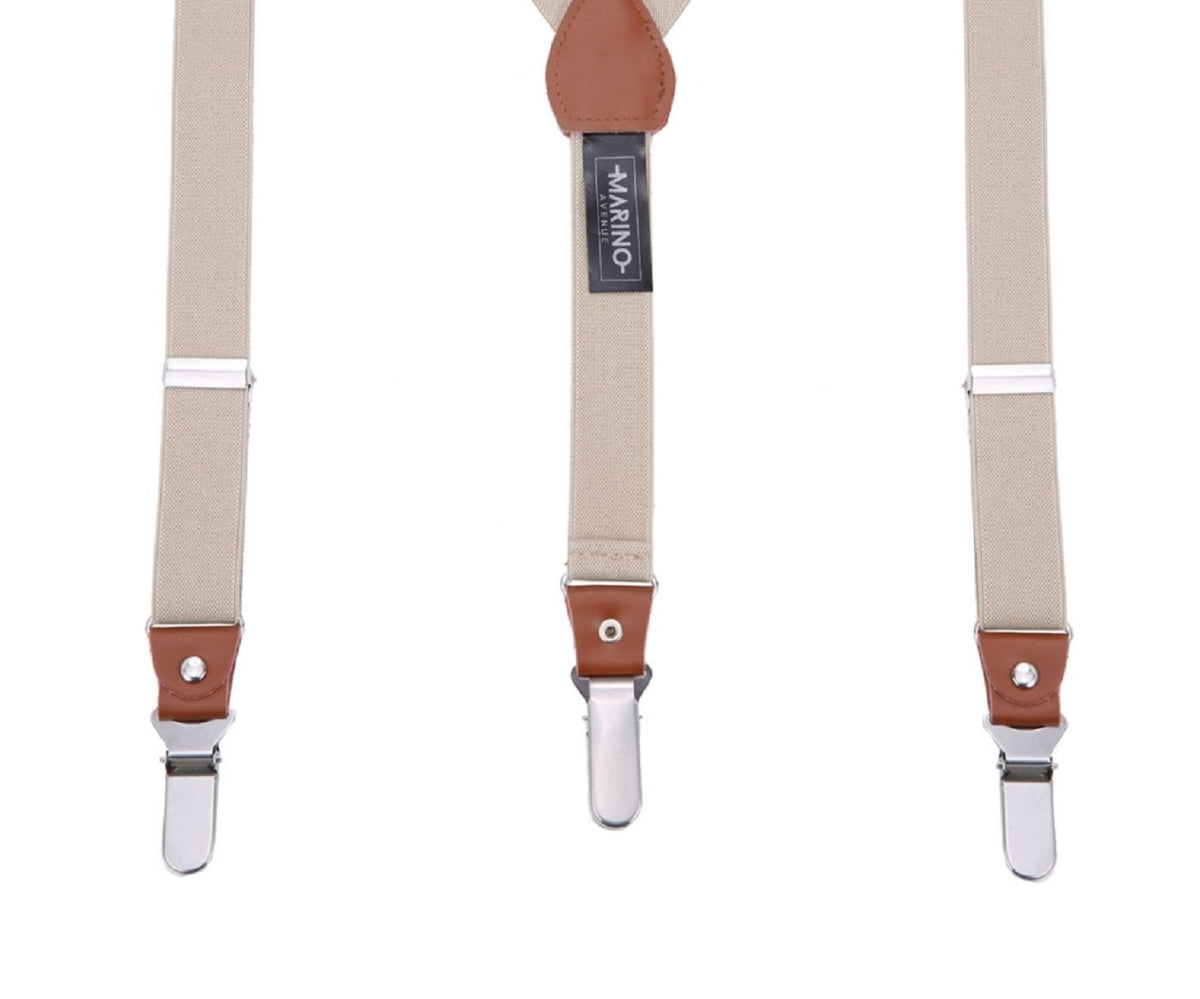 Mio Marino Men's Snazzy Suspender Bow Tie Set Brown Size 60